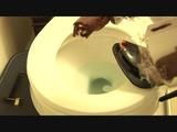 Toilet flushing chocolate cake logs 