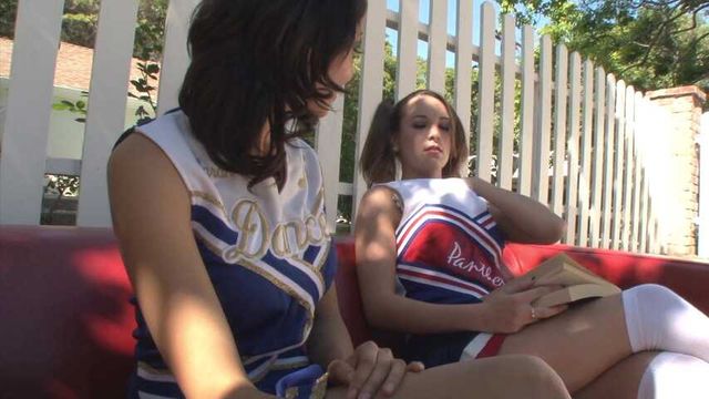 Jenna Rose And Lilly Evans Lick Each Other's Slits After Cheer Practice.