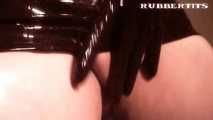 Rubberdress Extasy - Extreme Shiny Masturbation, HJ and BJ! Pt.1