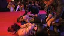 Extreme Hogtie Challenge for Fayth on Fire & Yvette Costeau - tied by JJ Plush and Tony