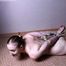 Amanda hogtied nude on floor