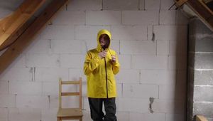 Miss J testing new and old AGU rainjackets