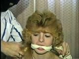 CUTIE FACE TERRI IS ON SCREEN HOG-TIED, BAREFOOT, TOE-TIED, MOUTH STUFFED, CLEAVE GAGGED, BLINDFOLDED & IN LINGERIE (D44-11)
