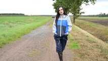 Miss Amira in Lepper nylon rain gear