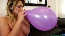 multiple balloon inflating and barefeet popping