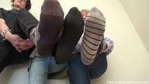 2153 Socks trampling with Melanie Katy Nathalie 