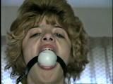 CUTIE FACE TERRI IS BAREFOOT, BALL-GAGGED, TIT TIED, CLEAVE GAGGED & TOE TIED (D47-10)