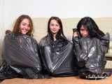 [From archive] Lucky, La Pulya and Xenia - Trio ball tied in trashbags (BTS)