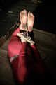 Ermintrude in Red Spy Barefoot Hogtie