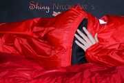 *** HOT HOT HOT*** NEW MODELL*** DESTINY wearing a sexy red shiny nylon rain suit over a black shiny nylon shorts enjoying herself in the cloth (Pics)