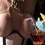 A sensual red head drooling at the bar - video