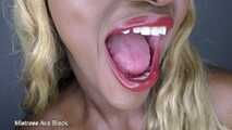 Wide open ebony mouth