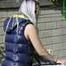 Watch Chloe enjoying her new shiny nylon Downvest in the garden