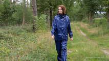 Miss Petra goes for a walk in Farmerrain jacket,  rain dungarees and rubber boots