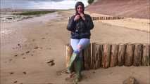 Rubber boot mistress at the North Sea beach for my welliefans