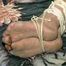 43 YEAR OLD WAITRESS IS SOCK STUFFED, BALL-TIED, BAREFOOT, TOE-TIED, WRAP TAPE GAGGED & TAPE TIED (D59-13)