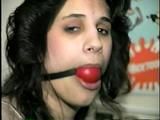 19 Yr OLD LATINA HOUSEWIFE IS BALL-GAGGED, CLEAVE GAGGED, HANDGAGGED, & TIED TO CHAIR WEARING LINGERIE (D53-17)