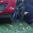 Mistress Cleo smokes and smashes balls with a car CBT version