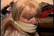 50 Yr OLD REAL ESTATE AGENT GETS MOUTH STUFFED, VET TAPE WRAP GAGGED, BAREFOOT, BALL-TIED, TOE-TIED, HANDGAGGED, GAG TALKING AND NECK AND BODY TICKLED (D74-13)