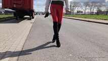 Red Vinyl Leggings and Overknees, 5th part