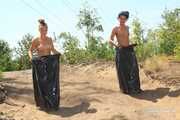 Dana and La Pulya - Bag racing in trash bags only