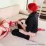 Morrigan & Valeria Ross - Morrigan bounds Valeria with red ropes and cuts all her clothes (BTS)