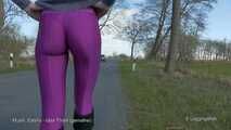 Purple leggings in April for butt lovers