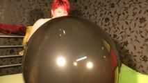 Black Balloon, golden heels, red fingernails