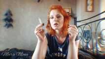 Casual smoking rock chick 