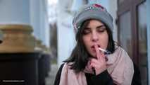 Sweet Karina is smoking 100 mm cigarette in this fetish video