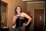 26 YEAR OLD SEXY RIVER PLAYS A PART OF A DOMINATRICES, WEARING A BODY SUITE, CORSET, PLAYS WITH DILDO,  SMOKES CIGARETTE, DR1NKS RUM AND MASTURBATES WITH DILDO (D75-4)