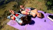 [From archive] Dana & Ketrin duct taped doggy style outdoor (BTS video) 