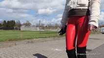 Red Vinyl Leggings and Overknees, 5th part