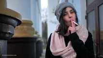 Sweet Karina is smoking 100 mm cigarette in this fetish video