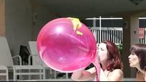 Two girls at the pool