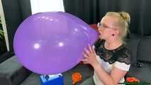 Various balloon popping fun and inflating five balloons without popping