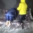 Sexy Sandra and Stella both wearing shiny nylon rainwear playing with shaving cream and eachother (Video)