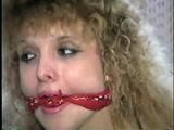 28 YR OLD DOE EYED REBECCA IS BANDANNA CLEAVE GAGGED, HANDGAGGED & ACE BANDAGE CLEAVE GAGGED (D54-3)