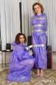 Terry and Vanessa - Terry in raincoat is taped and teased by Vanessa