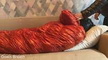 Mummification with sleeping bag and plastic