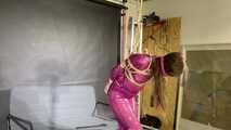 Marie M tied and gagged in jelly PVC Suit