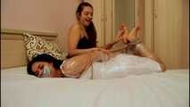 Xenia & La Pulya - wrapped, hogtied and tickled (video)
