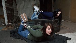 Anija v Katie Sweater hogties in sneakers