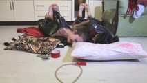 Elvina & Xenia - intruder visit and double hogtie (video)