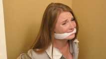 Closet Captive! Hotel Maid Ashley Lane is left Bound and Gagged