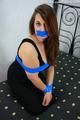 Laura with blue tape Pics