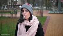 Sweet Karina is smoking 100 mm cigarette in this fetish video