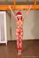 Morrigan - Red-haired girl in Santa’s hat pampers guys with bondage session