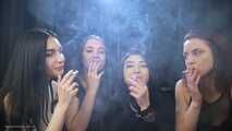 Smoking kisses party with 4 girls