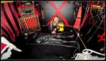 Trapped in the latex vacuum bed!